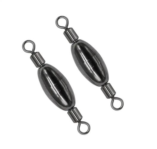 Weighted barrel swivel lead free fishing weights